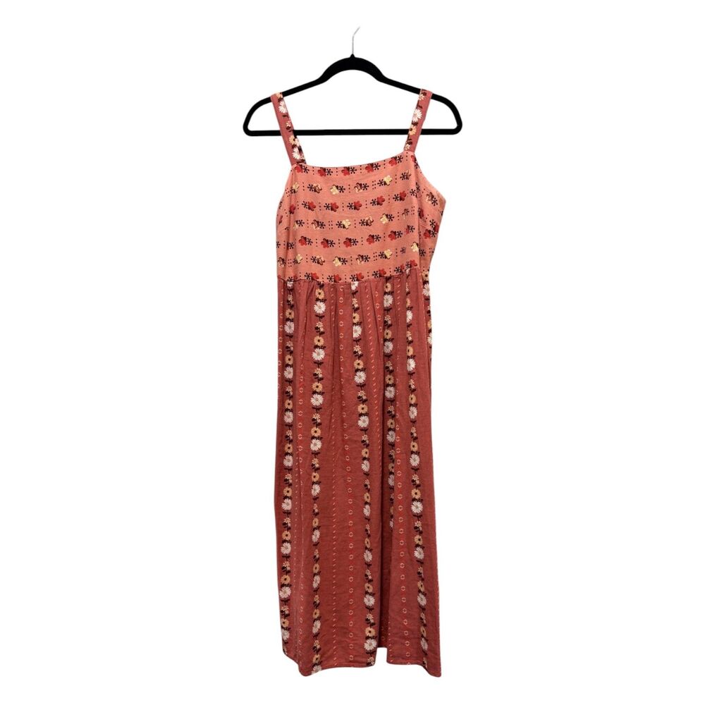 Sonoma Womens Pleated Floral Print Mauve Pink Maxi Dress Size Medium